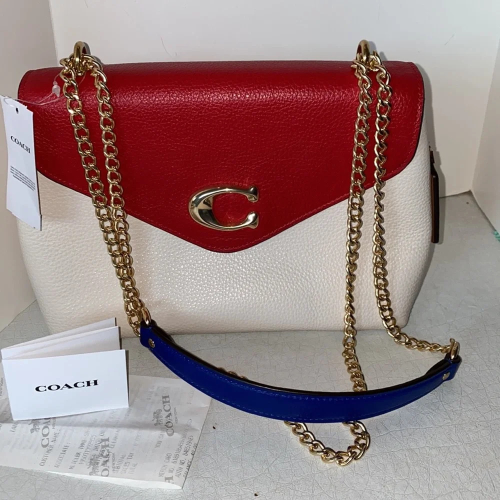 NWT Coach Red White and Blue Shoulder/ Crossbody Colorblock Tammie Bag